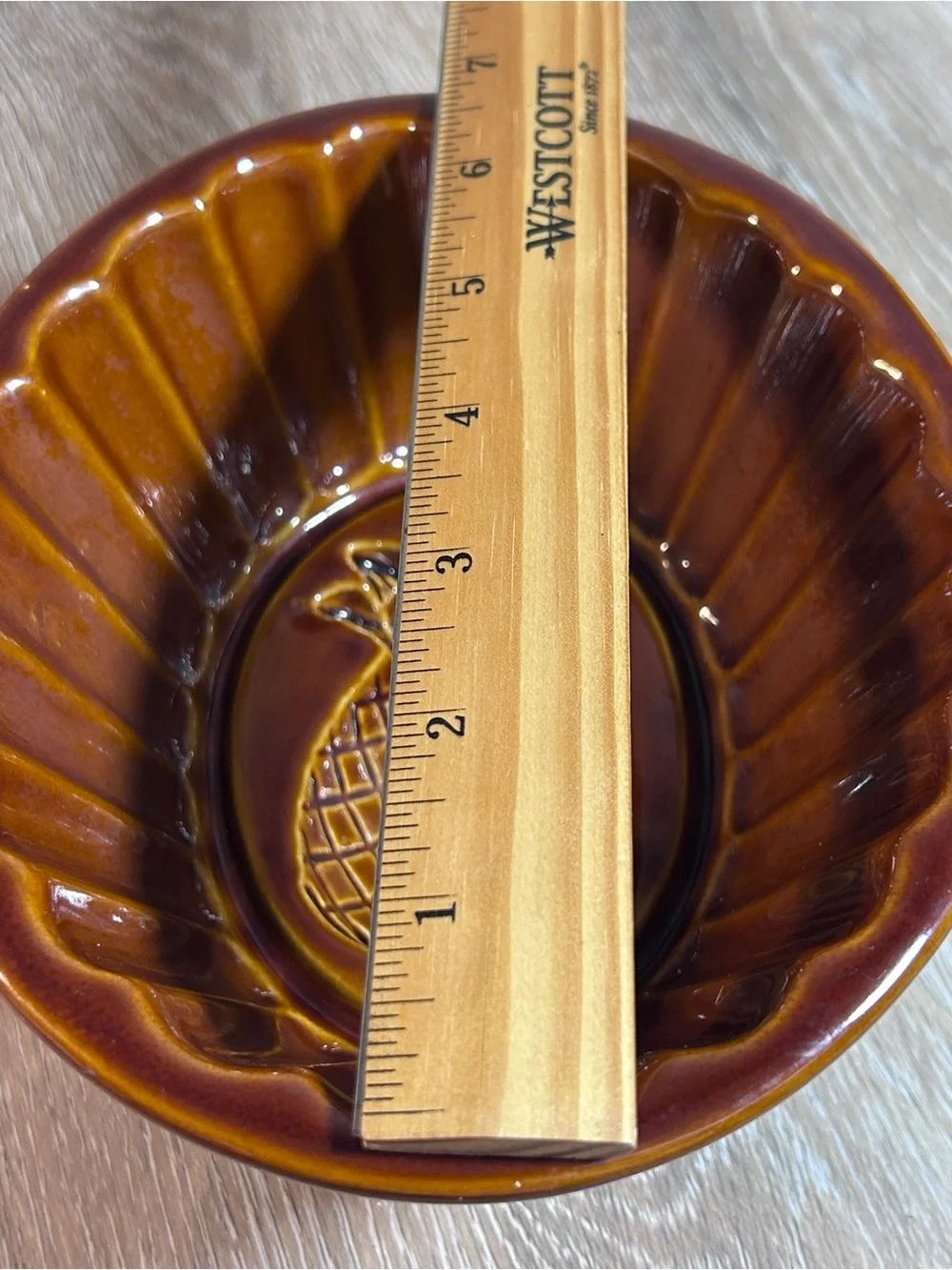 🍮 Williams Sonoma Brown Ceramic Pineapple Mold / Decorative Wall Hanging Bowl